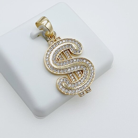 "14K Gold Plated Cubic Zircon Pendant, INUS1BR228 - Picture 6 of 9
